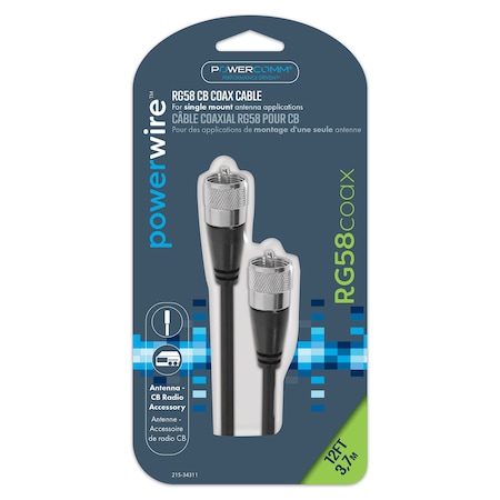 Powercomm Coax Std 12ft Blk 215-34311